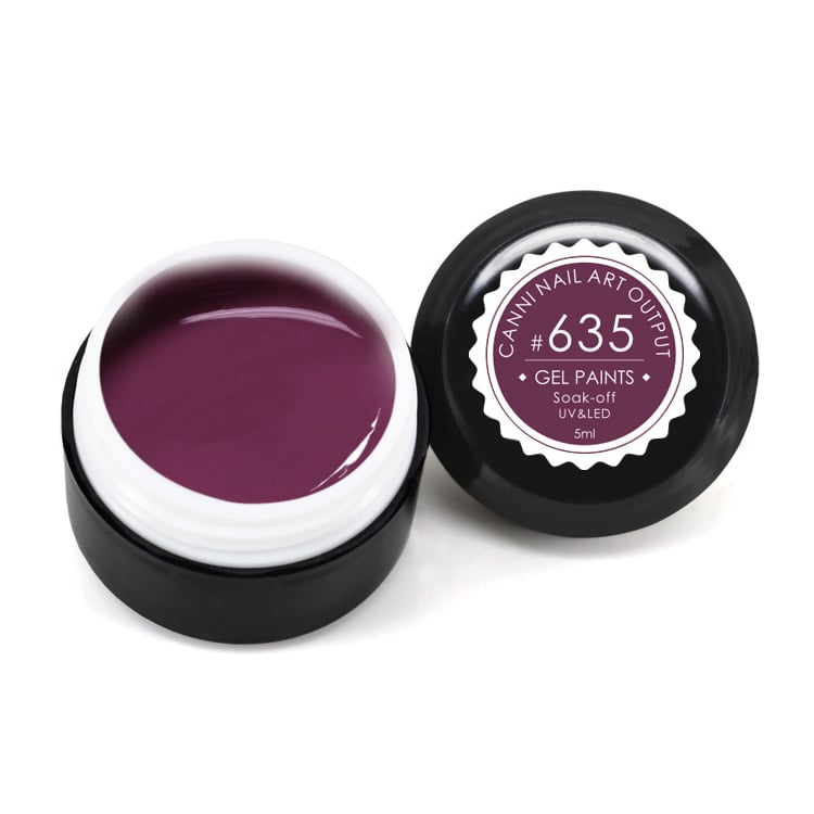 Гель-фарба Canni Nail Art Output Gel Paints Soak-off UV&amp;LED 635 пастельна сливова, 5 мл